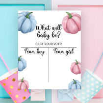 Pumpkin Gender reveal Boy or Girl chart