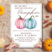 Pumpkin Gender Reveal Boy or Girl  He Or She  Invitation