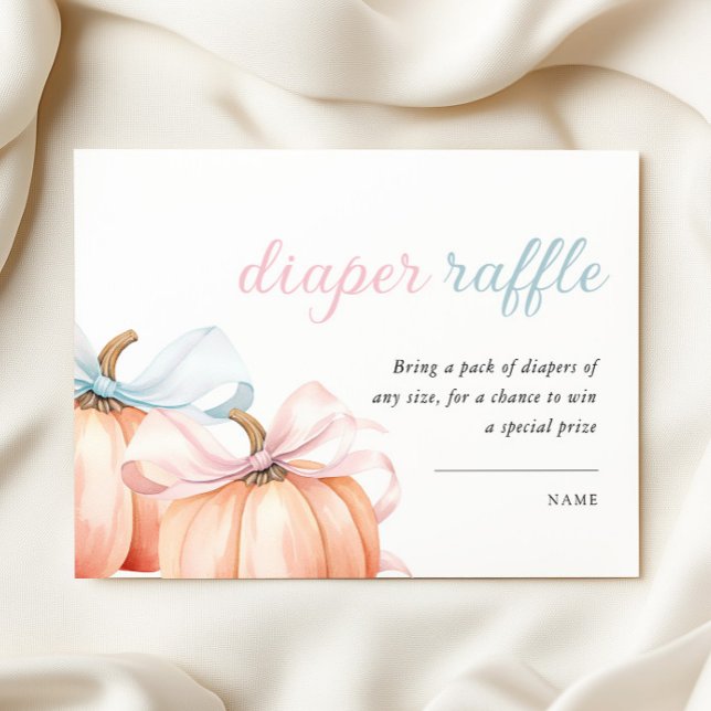 Pumpkin Gender Reveal Diaper Raffle  Enclosure Card (Creator Uploaded)