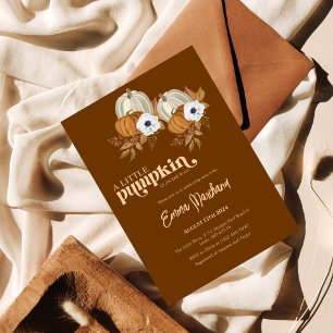 Pumpkin gender reveal flower baby shower  invitation