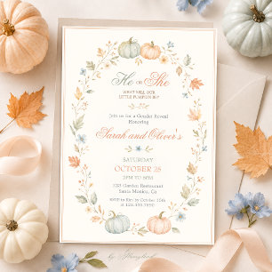 Pumpkin Gender Reveal Invitation