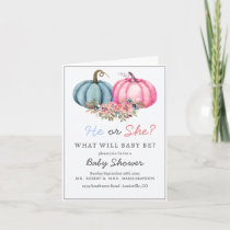 Pumpkin Gender Reveal Invitation Boy or Girl