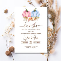 Pumpkin Gender Reveal Invitation, Fall Gender  Invitation