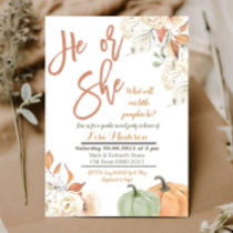 Pumpkin Gender Reveal Invite Rustic Fall Shower