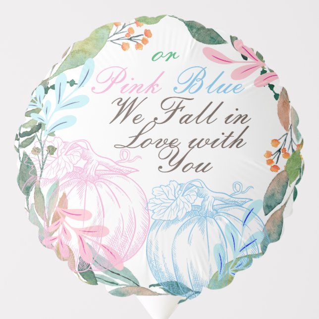 Pumpkin Gender Reveal Party  Balloon (Front)