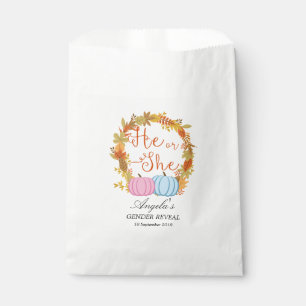 Pumpkin Gender Reveal Party Favor Bags