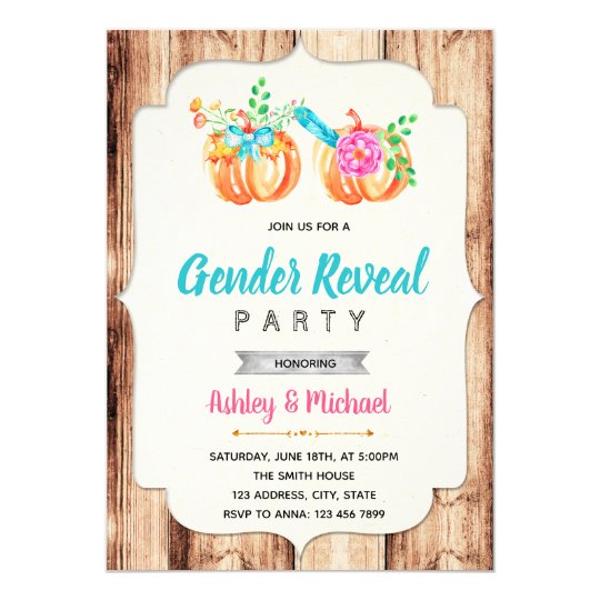 Pumpkin gender reveal party invitation | Zazzle.com