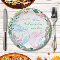 Pumpkin Gender Reveal Party  Paper Plates