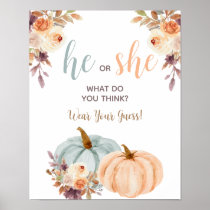 Pumpkin Gender Reveal Poster Wear Your Guess