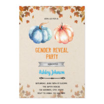 Pumpkin gender reveal shower invitation