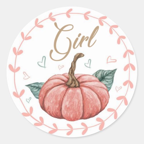 Pumpkin Gender Team Girl Reveal Stickers 