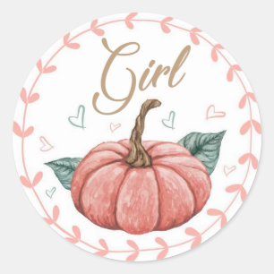 Pumpkin Gender Team Girl Reveal Stickers
