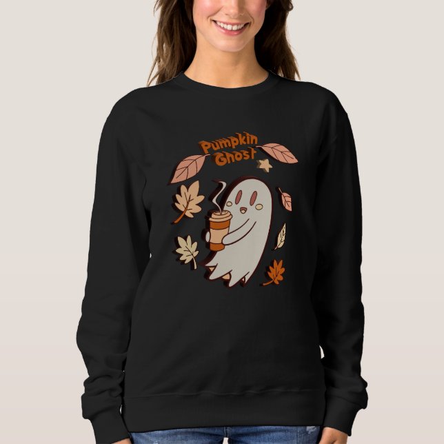 Pumpkin Ghost Autumn Latte Sweatshirt (Front)