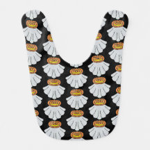 Pumpkin Ghost (black) - Baby Bib