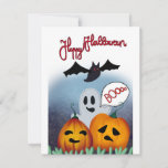 Pumpkin Ghost Boo Halloween Card