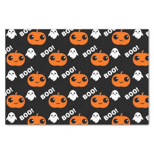 Pumpkin Ghost Halloween Pattern Tissue Paper