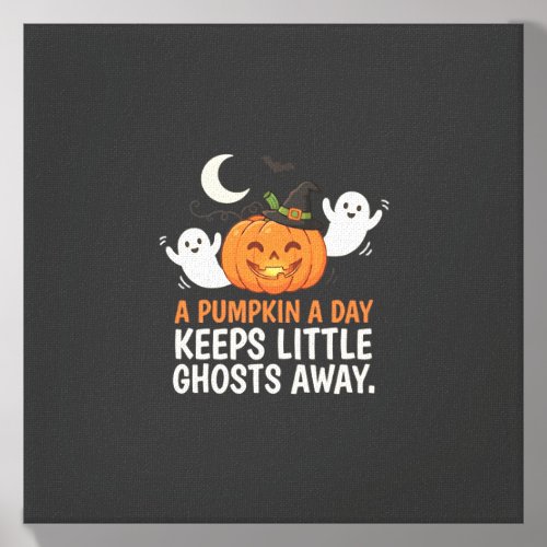 Pumpkin Ghost Halloween Quote Design_1 Canvas Photo Tile