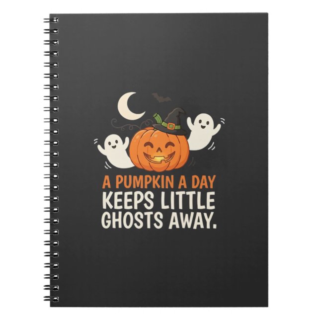 Pumpkin Ghost Halloween Quote Design_1 Notebook (Front)