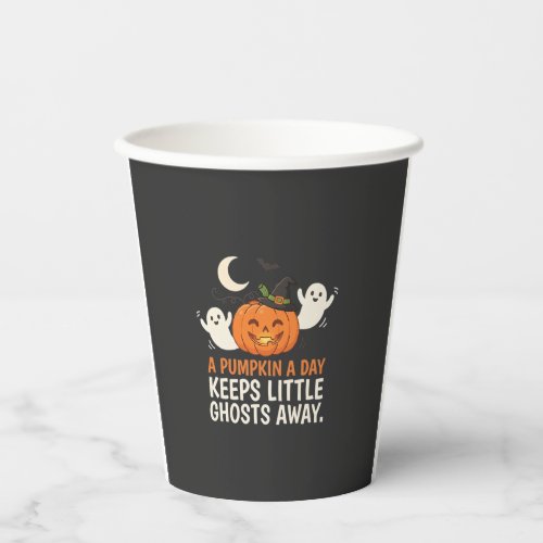 Pumpkin Ghost Halloween Quote Design_1 Paper Cups