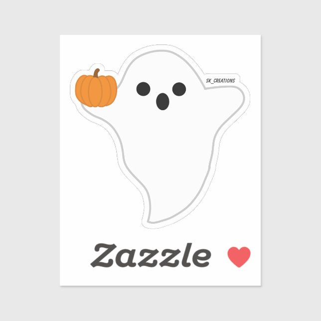 Pumpkin Ghost  Sticker (Sheet)