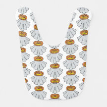 Pumpkin Ghost (white) - Baby Bib