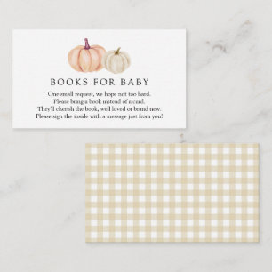 Pumpkin Gingham Books for Baby Enclosure Card