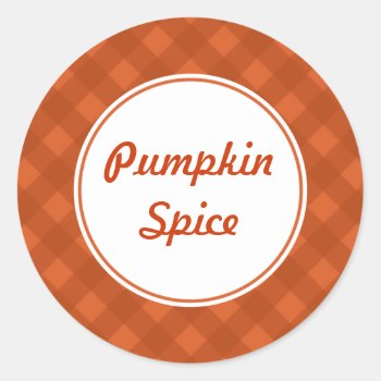 Pumpkin Gingham Sticker by suncookiez at Zazzle