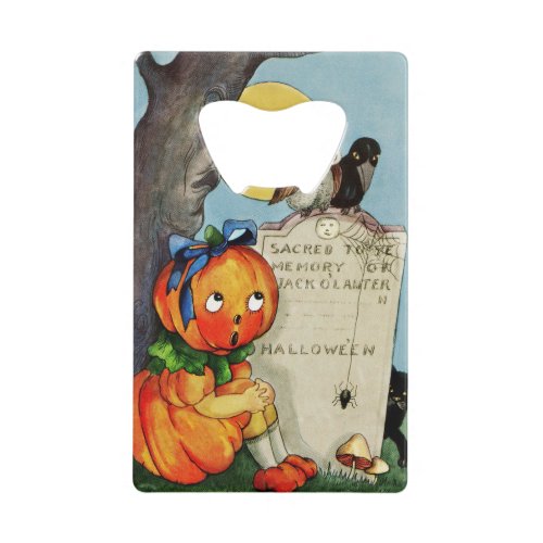 Pumpkin Girl and Friends Credit Card Bottle Opener