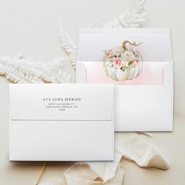 Pumpkin Girl Baby Shower Envelope (Pumpkin Pink Girl Baby Shower Invitation Envelope)