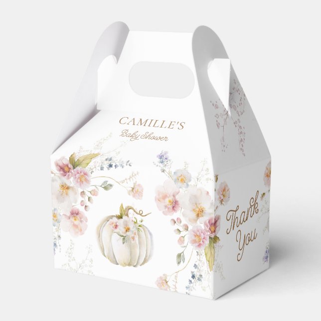 Pumpkin Girl Baby Shower Favor Boxes (Front Side)