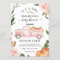 Pumpkin Girl Baby Shower Invitation