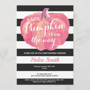 Pumpkin Girl Baby Shower Invitation