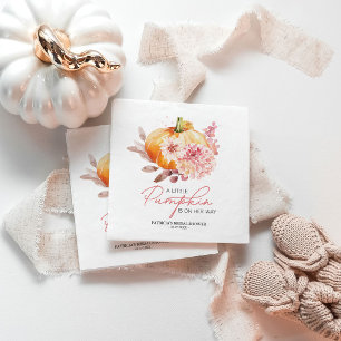 Pumpkin Girl Baby Shower Personalized Napkins