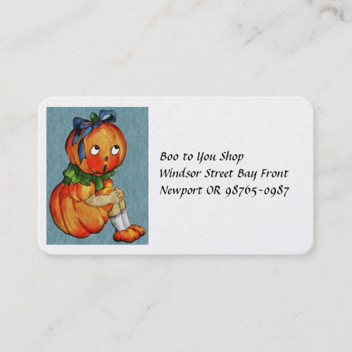 Pumpkin Girl with Friends Business Card