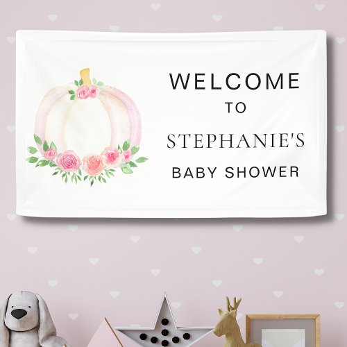 Pumpkin Girls Baby Shower Welcome Banner