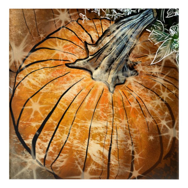 Pumpkin Glam Acrylic Print (Front)