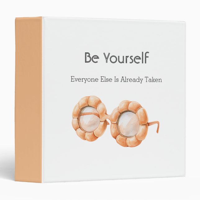 Pumpkin Glasses Be Yourself 3 Ring Binder (Front/Spine)