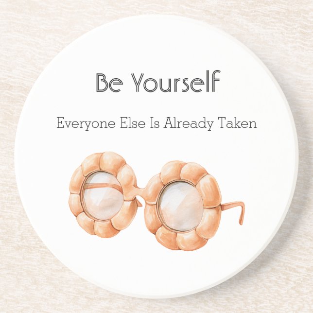 Pumpkin Glasses Be Yourself Coaster (Front)
