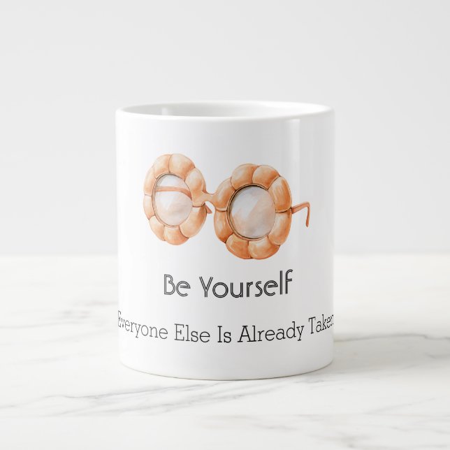 Pumpkin Glasses Be Yourself Giant Coffee Mug (Front)