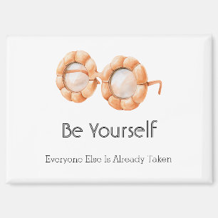 Pumpkin Glasses Be Yourself Magnet