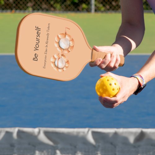 Pumpkin Glasses Be Yourself Pickleball Paddle