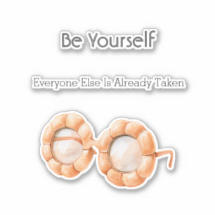 Pumpkin Glasses Be Yourself Sticker