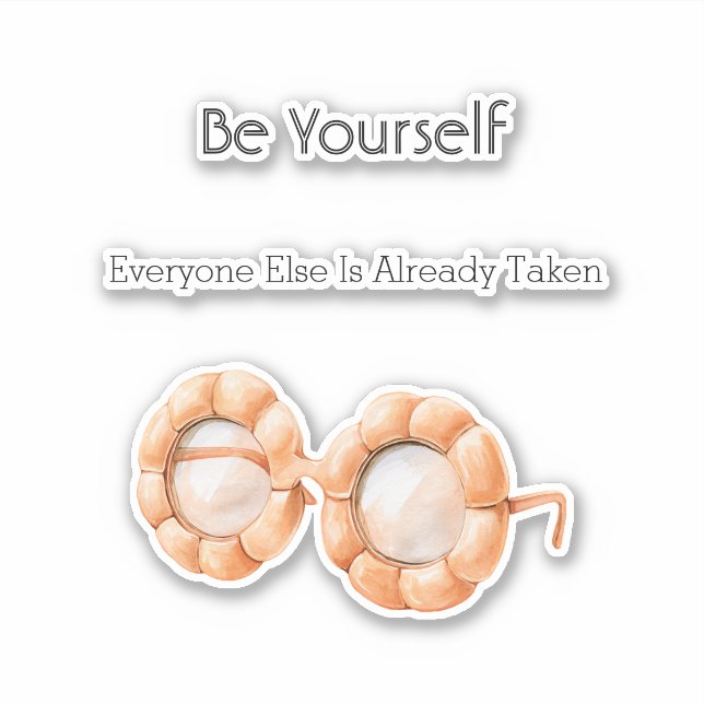 Pumpkin Glasses Be Yourself Sticker (Front)
