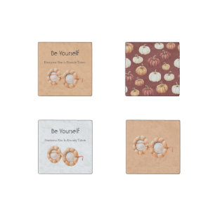 Pumpkin Glasses Be Yourself Stone Magnet