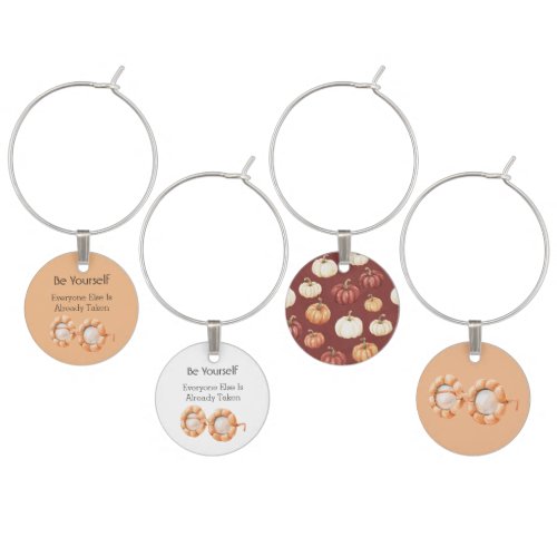 Pumpkin Glasses Be Yourself Wine Charm
