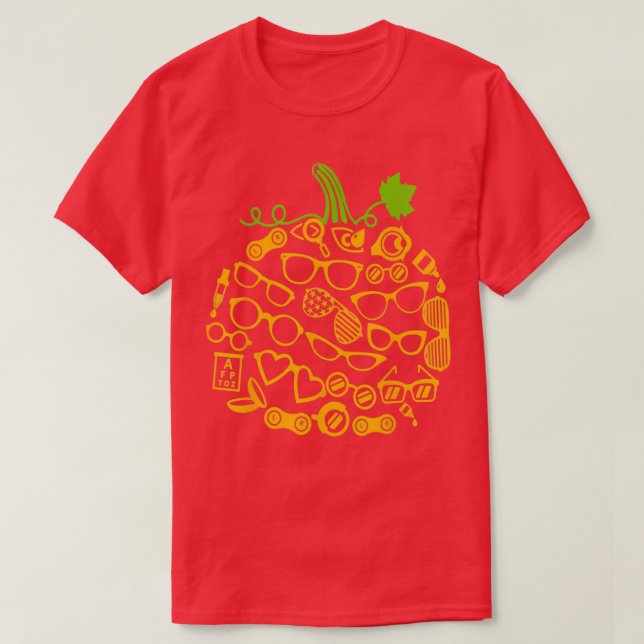 Pumpkin Glasses Optometry Halloween Costume 5 T-Shirt (Design Front)