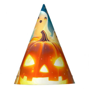 Pumpkin Glow Ghost Party Watercolor Hat