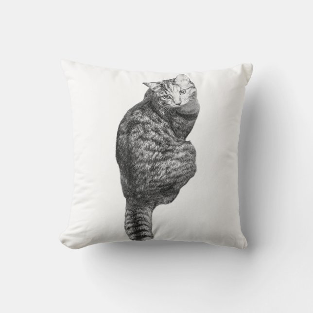 Pumpkin Glow Whiskers Throw Pillow (Front)