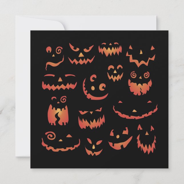Pumpkin Glowing Halloween Party Invitations (Front)