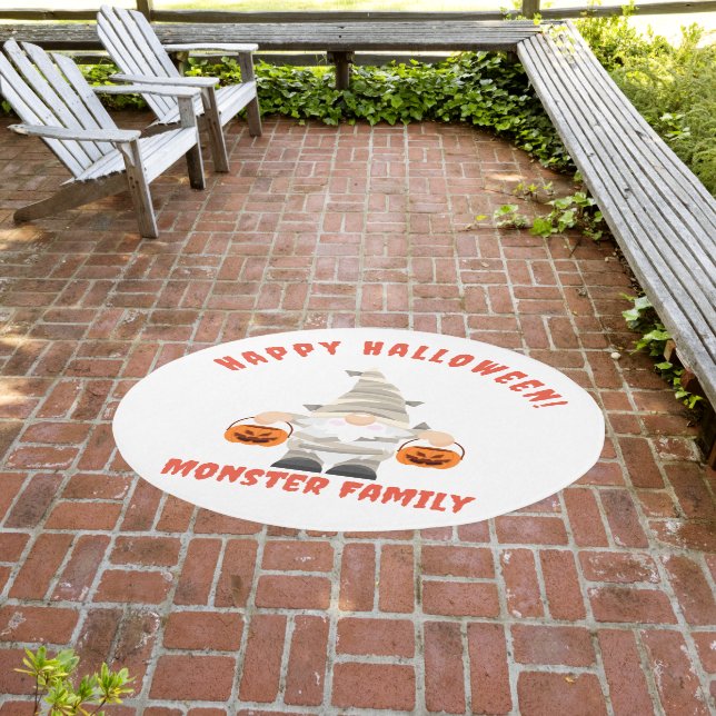 Pumpkin Gnome Halloween Decor Outdoor Rug (Insitu (Outdoor 3))